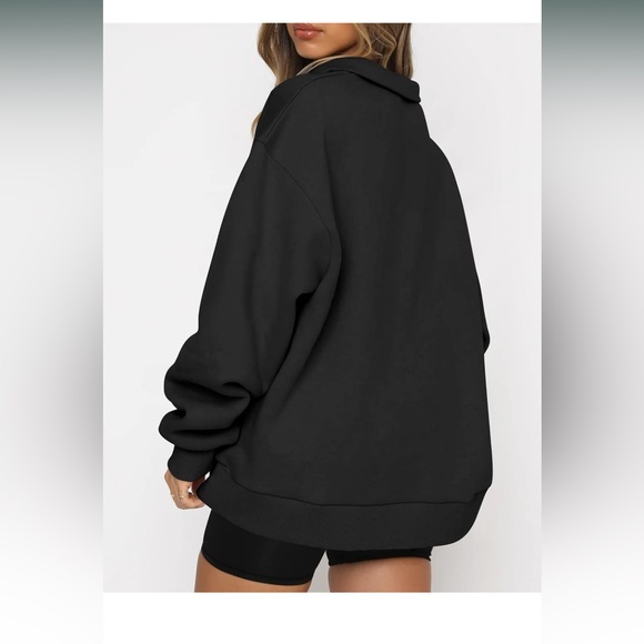 🆕 Oversized Sweatshirts Hoodies Half Quarter Zip Pullover - Picture 2 of 3